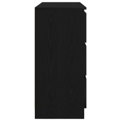 Komoda Czarny Dąb 100x35x76 cm Drewno klejone