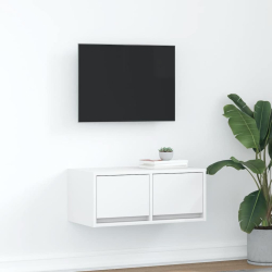Szafka RTV Biała 60x31x25,5 cm Drewno klejone
