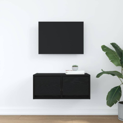 Szafka RTV Czarny Dąb 60x31x25,5 cm Drewno klejone