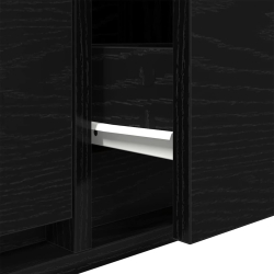 Szafka RTV Czarny Dąb 60x31x25,5 cm Drewno klejone