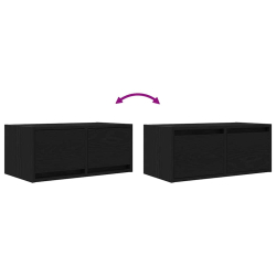 Szafka RTV Czarny Dąb 60x31x25,5 cm Drewno klejone
