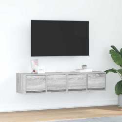 Szafki RTV 2 szt. Szary Sonoma 60x31x25,5 cm Drewno klejone
