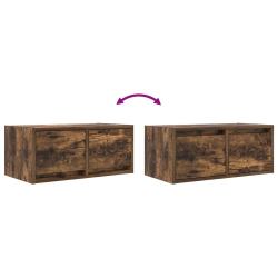 Szafki RTV 2 szt. Dąb wędzony 60x31x25,5 cm Drewno klejone