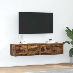 Szafki RTV 2 szt. Dąb wędzony 60x31x25,5 cm Drewno klejone
