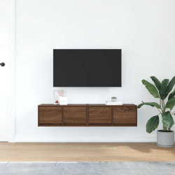 Szafki RTV 2 szt. Brązowy dąb 60x31x25,5 cm Drewno klejone