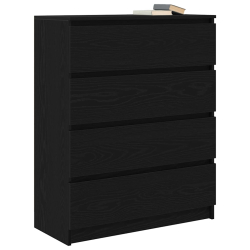 Komoda Czarny Dąb 80x35x99 cm Drewno klejone