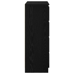 Komoda Czarny Dąb 80x35x99 cm Drewno klejone