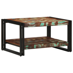 Stolik kawowy wielokolorowy 70x50x38 cm lite drewno odzyskane