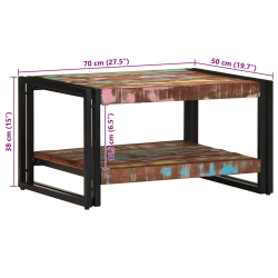 Stolik kawowy wielokolorowy 70x50x38 cm lite drewno odzyskane