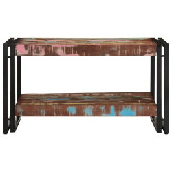 Stolik kawowy wielokolorowy 70x50x38 cm lite drewno odzyskane
