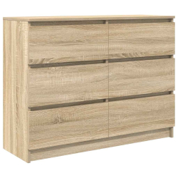 Komoda, dąb sonoma, 100x35x76 cm, materiał drewnopochodny