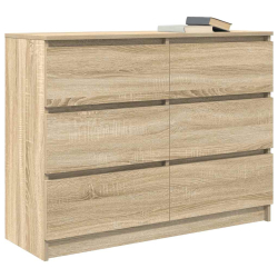 Komoda, dąb sonoma, 100x35x76 cm, materiał drewnopochodny
