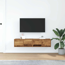 Szafki RTV 2 szt. Stare drewno 60x31x25,5 cm Drewno klejone