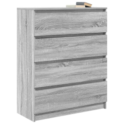 Komoda Szara Sonoma 80x35x99 cm Drewno klejone