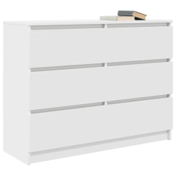 Komoda Biała 100x35x76 cm Drewno klejone