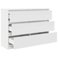 Komoda Biała 100x35x76 cm Drewno klejone