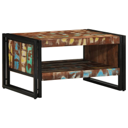 Stolik kawowy wielokolorowy 70x50x38 cm lite drewno odzyskane