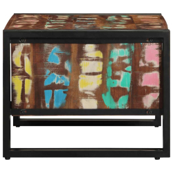 Stolik kawowy wielokolorowy 70x50x38 cm lite drewno odzyskane