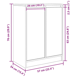 Komoda Czarny Dąb 57x34x76 cm Drewno klejone