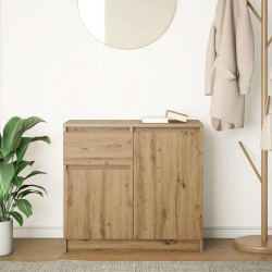 Komoda z szufladą Artisan Oak 71x35x65 cm Drewno klejone
