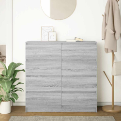 Komoda Szara Sonoma 100x35x99 cm Drewno klejone