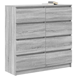 Komoda Szara Sonoma 100x35x99 cm Drewno klejone