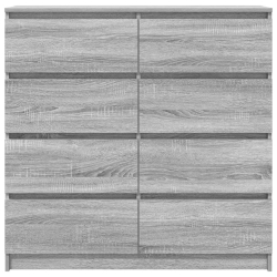 Komoda Szara Sonoma 100x35x99 cm Drewno klejone