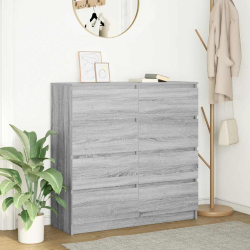 Komoda Szara Sonoma 100x35x99 cm Drewno klejone