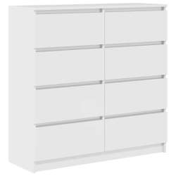 Komoda Biała 100x35x99 cm Drewno klejone