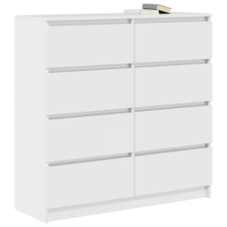 Komoda Biała 100x35x99 cm Drewno klejone