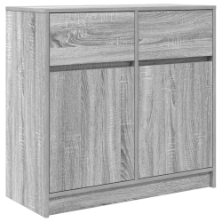 Komoda z szufladą Szary Sonoma 80x34x76 cm Drewno klejone