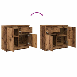 Komoda z szufladą Stare drewno 71x35x65 cm Drewno klejone