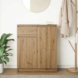 Komoda z szufladą Artisan Oak 71x35x84 cm Drewno klejone