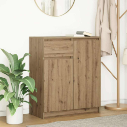 Komoda z szufladą Artisan Oak 71x35x84 cm Drewno klejone
