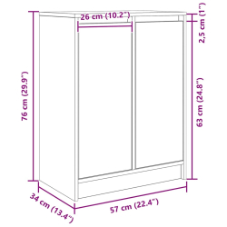 Komoda Sonoma Oak 57x34x76 cm Drewno klejone