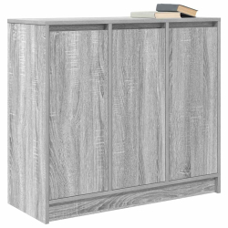 Komoda Szara Sonoma 85x34x76 cm Drewno klejone