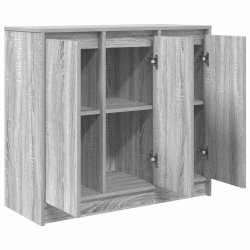 Komoda Szara Sonoma 85x34x76 cm Drewno klejone