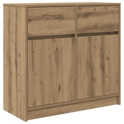 Komoda z szufladą Artisan Oak 80x34x76 cm Drewno klejone