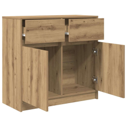 Komoda z szufladą Artisan Oak 80x34x76 cm Drewno klejone
