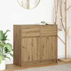 Komoda z szufladą Artisan Oak 80x34x76 cm Drewno klejone