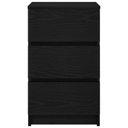 Szafki nocne z 3 szufladami 2 szt. Czarne 39x35x65 cm