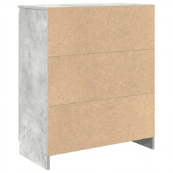 Komoda z szufladą Beton Szary 71x35x84 cm Drewno klejone