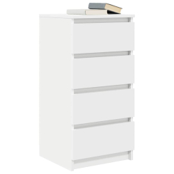 Komoda Biała 37,5x35x76 cm Drewno klejone