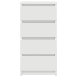 Komoda Biała 37,5x35x76 cm Drewno klejone