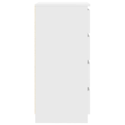 Komoda Biała 37,5x35x76 cm Drewno klejone