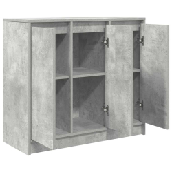 Komoda Betonowa Szara 85x34x76 cm Drewno klejone