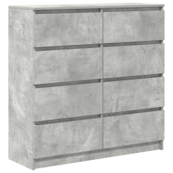 Komoda Betonowa Szara 100x35x99 cm Drewno klejone