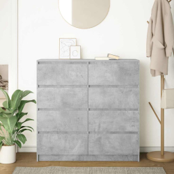 Komoda Betonowa Szara 100x35x99 cm Drewno klejone