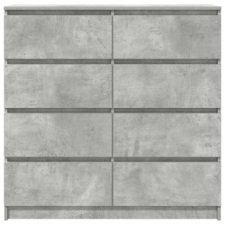 Komoda Betonowa Szara 100x35x99 cm Drewno klejone