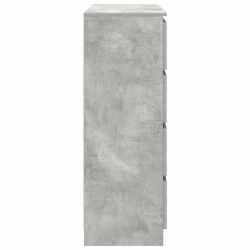 Komoda Betonowa Szara 100x35x99 cm Drewno klejone